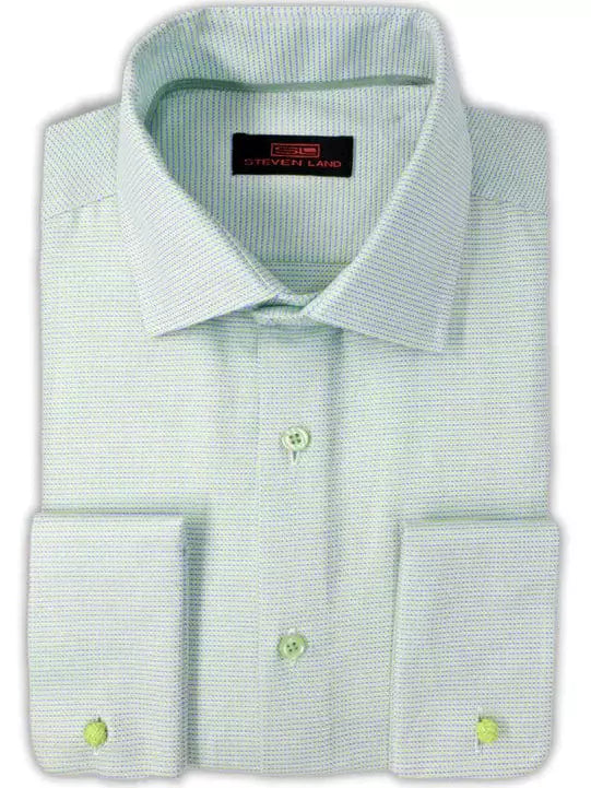 Steven Land Mens 100% Cotton Green Check French Cuff Classic Fit Dress Shirt, 16 1/2 / 32/33 Steven Land Mens 100% Cotton Green Check French Cuff Classic Fit Dress Shirt, 16 1/2 / 32/33