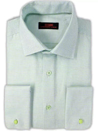 Thumbnail for Steven Land SHIRTS Steven Land Mens 100% Cotton Green Check French Cuff Classic Fit Dress Shirt