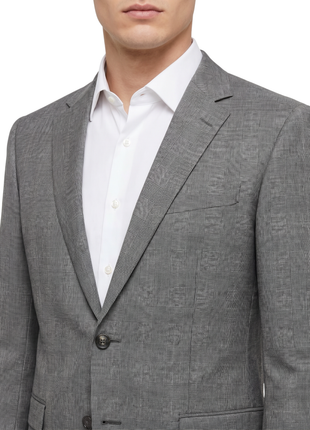 Hugo Boss Gray Glen Plaid Classic Fit Notch Lapel Wool 2-Button Suit 38S