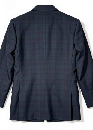 Kiton Green & Navy Plaid Notch Lapel Classic Fit 3-Button Pleated Pants Wool Suit - 44R