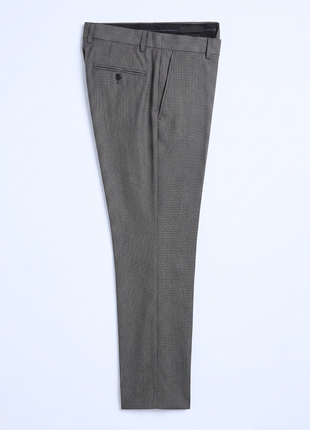 Hugo Boss Houndstooth Gray Slim Fit Notch Lapel Super 100's Wool 2-Button Suit 42S