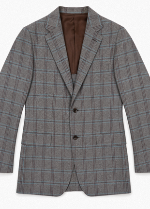 Luigi Baldo Brown with Plum Teal Windowpane Cashmere 2-Button Sport Coat 38R