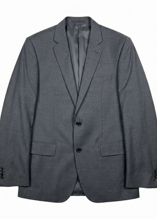 Boss Heather Gray Notch Classic Fit Lapel Wool 2-Button Suit 40R