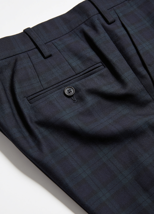 Kiton Green & Navy Plaid Notch Lapel Classic Fit 3-Button Pleated Pants Wool Suit - 44R