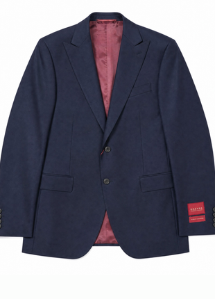Mazara Mens Solid Navy Classic Fit Peak Lapel Wool Cashmere Blend 2-Button Suit