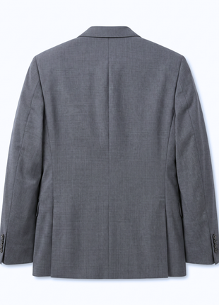 Hugo Boss Gray Micro Check Classic Fit Notch Lapel Wool 2-Button Suit 40R