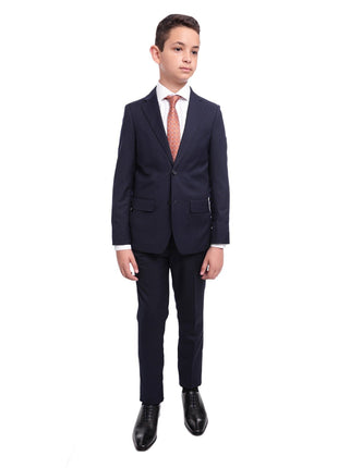 T.O. Boys T.O Boy's Solid Navy Blue Husky Fit Blazer Sportcoat