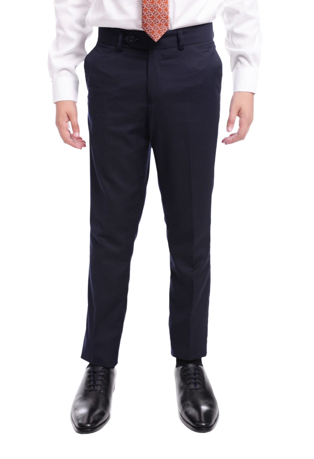 T.O. Boys T.O Boy's Solid Navy Blue Slim Fit Suit