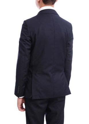 T.O. T.O. Boys Solid Navy Blue Classic Fit Suit