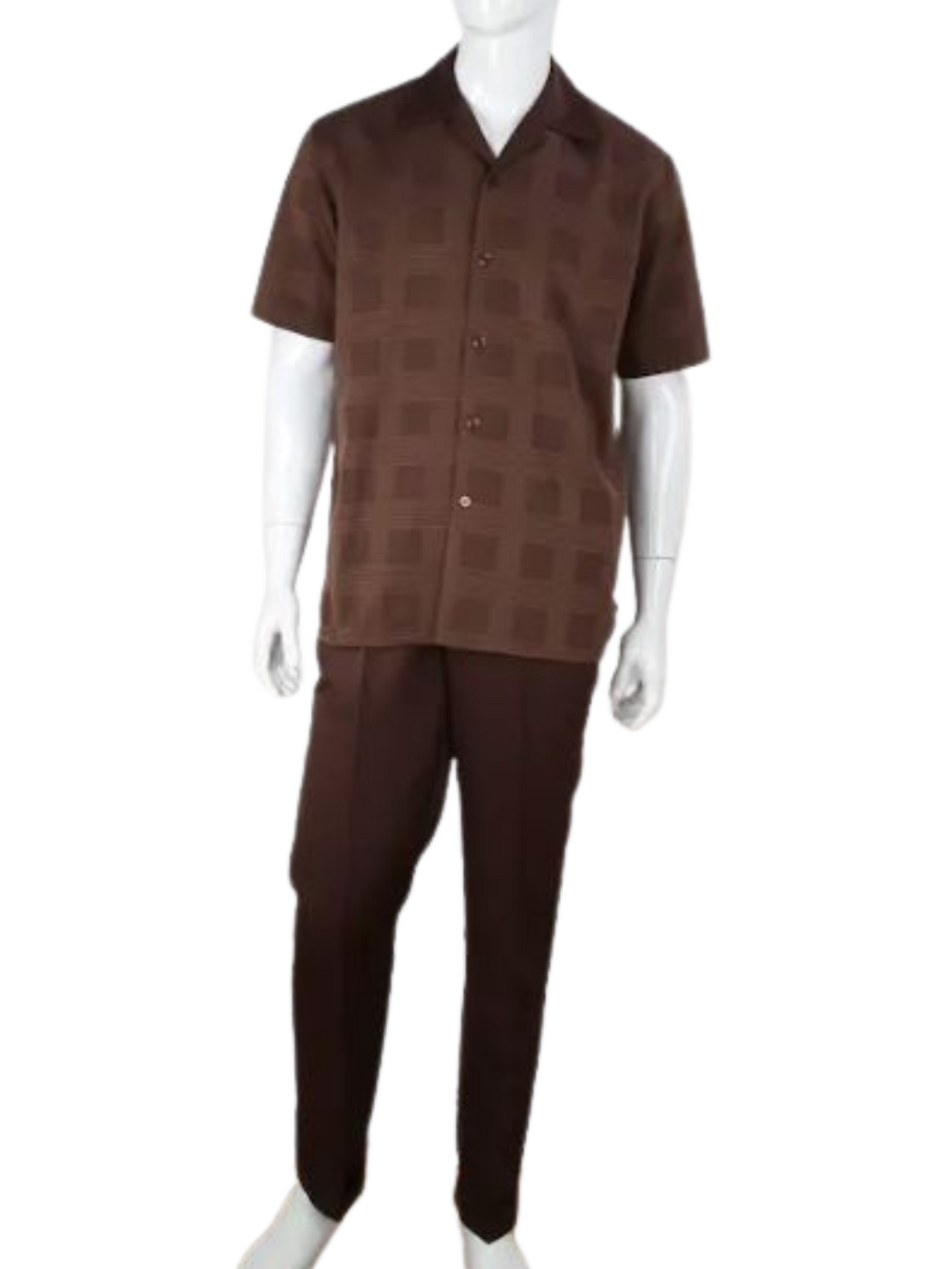 Apollo King Royal Diamond Brown Classic Fit 2 Piece Walking Suit