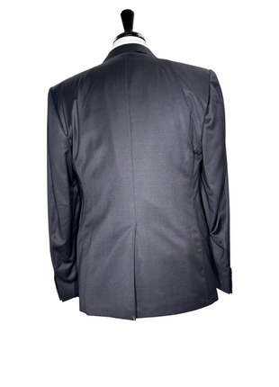 Corneliani Mens Solid Black Fully-Canvassed Peak Lapel Slim Fit 3-Piece Wool Tuxedo - 42R