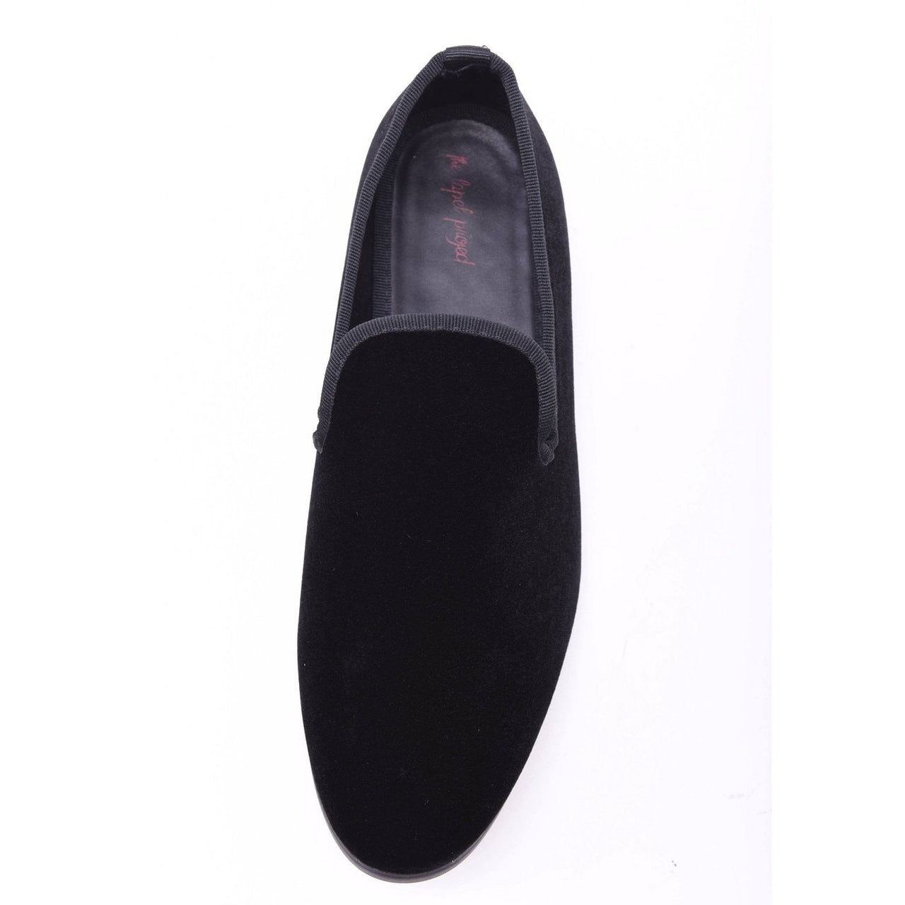 The Lapel Project Black Velvet Boys Slip-On Tuxedo Dress Shoes