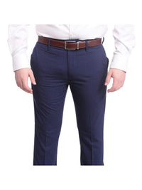 Thumbnail for The Suit Depot PANTS Mens Solid Black Slim Fit Flat Front 4 Way Stretch Dress Pants
