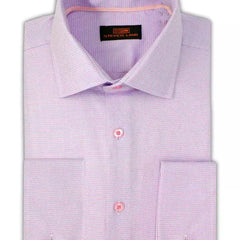 The Suit Depot Steven Land 100% Cotton Pink Check French Cuff Classic Fit Dress Shirt