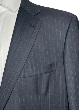 Brioni Mens Charcoal Pinstripe Fully-Canvassed Notch Lapel Classic Fit 2-Button Wool Suit - 46L