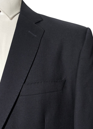 Versace Collection Mens Solid Dark Blue Notch Lapel Classic Fit 2-Button Wool Suit - 44L