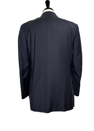 Sartoria Partenopea Mens Solid Charcoal Notch Lapel Slim Fit 3-button Wool Suit - 44R