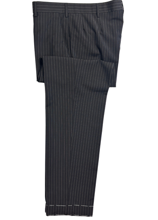 Brioni Mens Dark Brown Pinstripe Fully-Canvassed Peak Lapel Classic Fit 3-Piece Wool Blend Suit - 40S