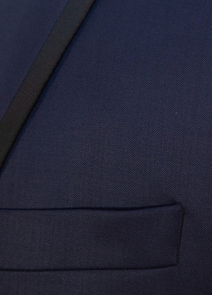 Versace Collection Mens Solid Navy Peak Lapel Classic Fit 1-Button Wool Tuxedo - 38R