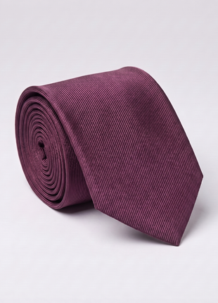 Letteriello Fine Ribbed Plum Purple Italian Silk Neck Tie