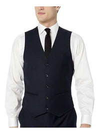 Thumbnail for Adam Baker Solid Navy Blue Classic Fit Three Piece Suit