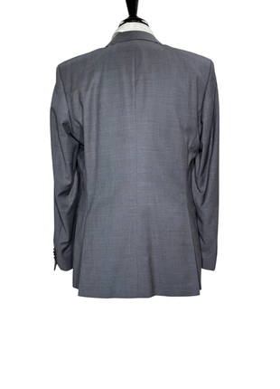 Hugo Boss Mens Gray Textured Notch Lapels Classic Fit 2 Button Wool Suit - 40L