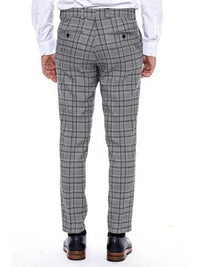 Thumbnail for Wessi PANTS 42W Wessi Mens Grey Plaid Hemmed Suit Pants