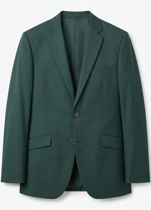 Raphael Mens Solid Green Regular Fit Two Button Suit