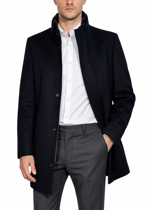 The Montreal Collection Windsor Black Down-Insulated Wool Car Coat