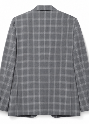 Alfani Gray Plaid Notch Lapel Slim Fit Stretch Blazer