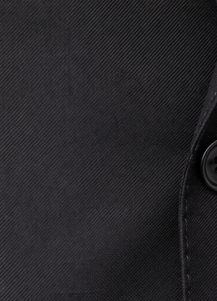Men's Euro Slim Fit Solid Black Two Button 2 Piece 100% Wool Suit - The Suit Depot