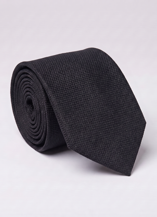 Letteriello Black Textured Weave Italian Silk Neck Tie