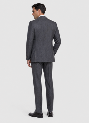Sartoria Partenopea Mens Gray Stripe Notch Lapel Classic Fit 3-button Wool Suit - 42R