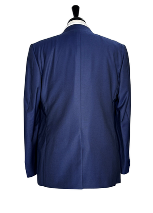 Corneliani Mens Blue Geometric Texture Fully-Canvassed Peak Lapel Slim Fit 3-Piece Wool Tuxedo - 44R