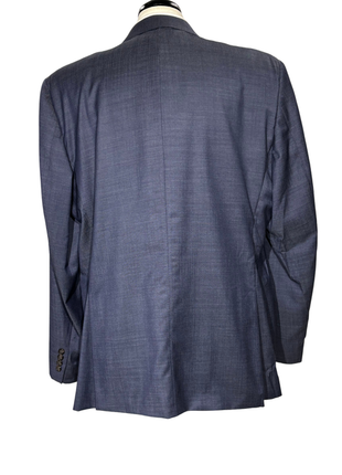 Lauren Ralph Lauren Mens Blue Textured Notch Lapel Slim Fit 2-button Wool Suit - 50L