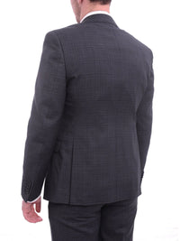 Thumbnail for Zanetti Sale Suits Zanetti Slim Fit Navy With Subtle Purple Plaid Two Button Wool Suit