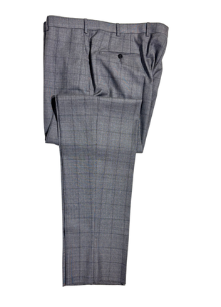 Isaia Mens Charcoal Windowpane Fully-Canvassed Notch Lapel Classic Fit 2-Button Wool Suit - 44L
