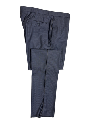 Armani Collezioni M Line Navy Micro-Check Slim Fit Peak Lapel 3-Piece Wool Tuxedo - 44R