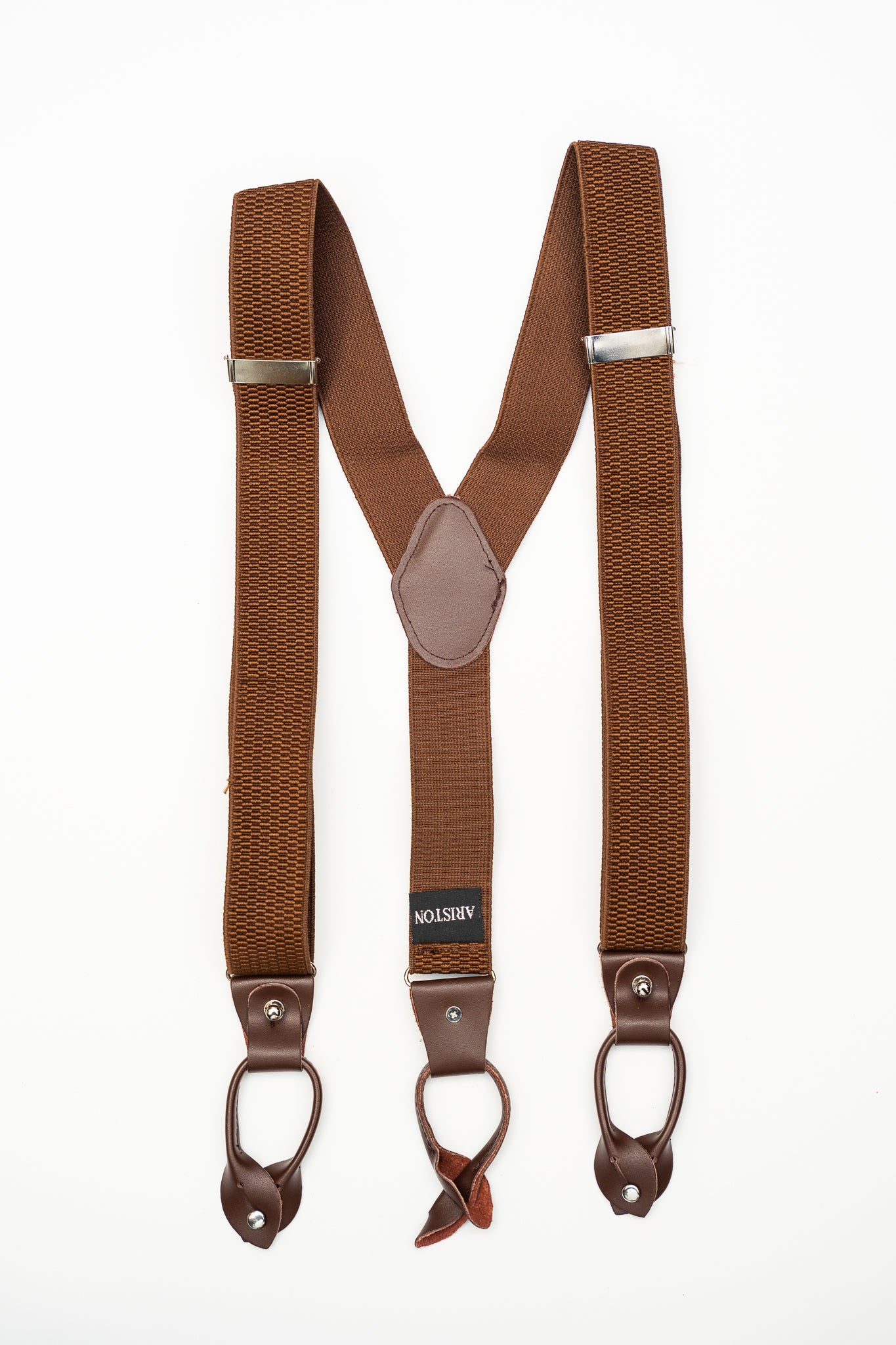 brown dress suspenders Brown Leather Suspenders & Dusty Rose Bow Tie