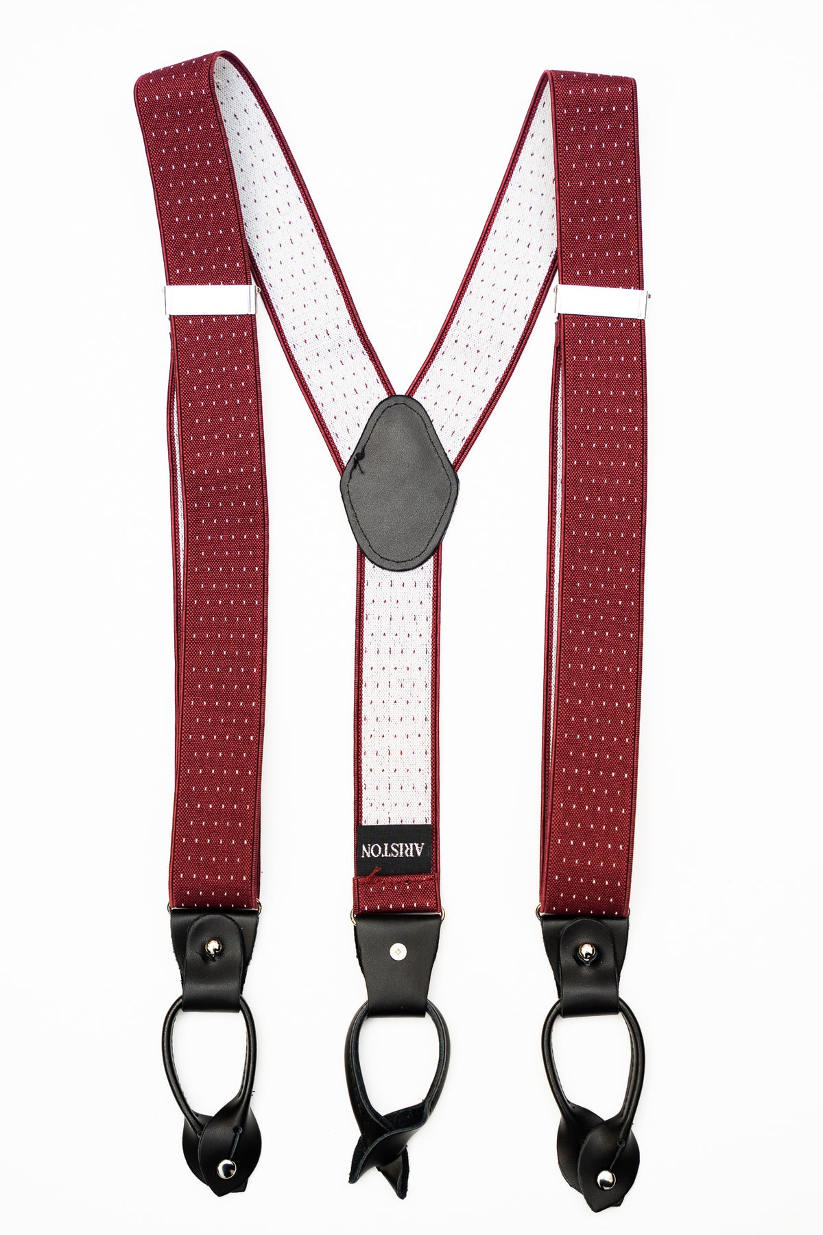 AR Burgundy Suspenders - The Suit Depot