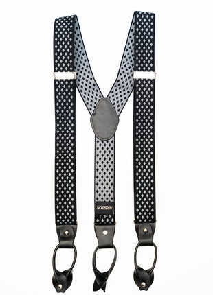 AR Gray Diamond Suspenders - The Suit Depot