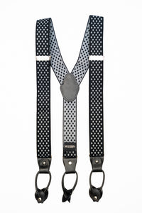 Thumbnail for AR Gray Diamond Suspenders - The Suit Depot