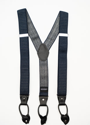 AR Navy Stripe Suspenders - The Suit Depot
