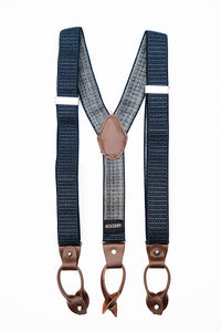 Thumbnail for AR Navy Stripe BNL Suspenders - The Suit Depot