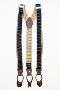 Thumbnail for AR Navy Tan Suspenders - The Suit Depot