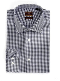 Thumbnail for Alpha Perry Sale Shirts 14 1/2 34/35 Alfa Perry Extra Slim Fit Black Gingham Check Spread Collar Cotton Dress Shirt