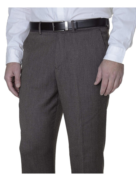 American Rag Mens Slim Fit Brown Herringbone Machine Washable Dress Pants, 30X30