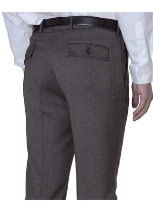 American Rag PANTS American Rag Mens Slim Fit Brown Herringbone Machine Washable Dress Pants