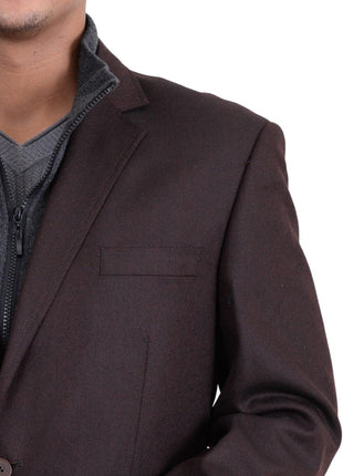 Apollo King BLAZERS Apollo King Brown Textured Wool Blazer Sportcoat With Removable Mock Liner