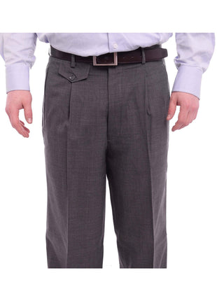 Apollo King PANTS Apollo King Classic Fit Gray Heather Pleated Wide Leg Wool Dress Pants